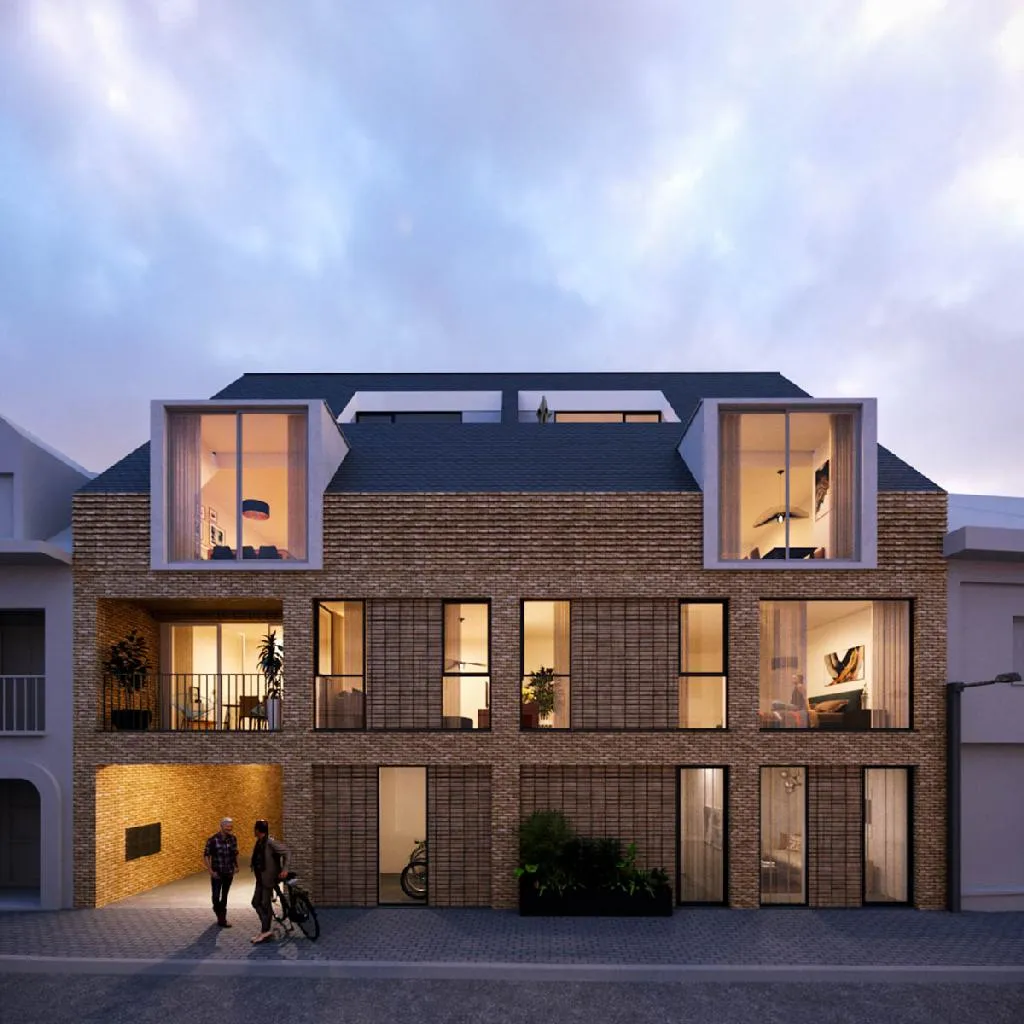 Modern appartementencomplex met strakke architectuur gerealiseerd door Teugels Bouwbedrijf